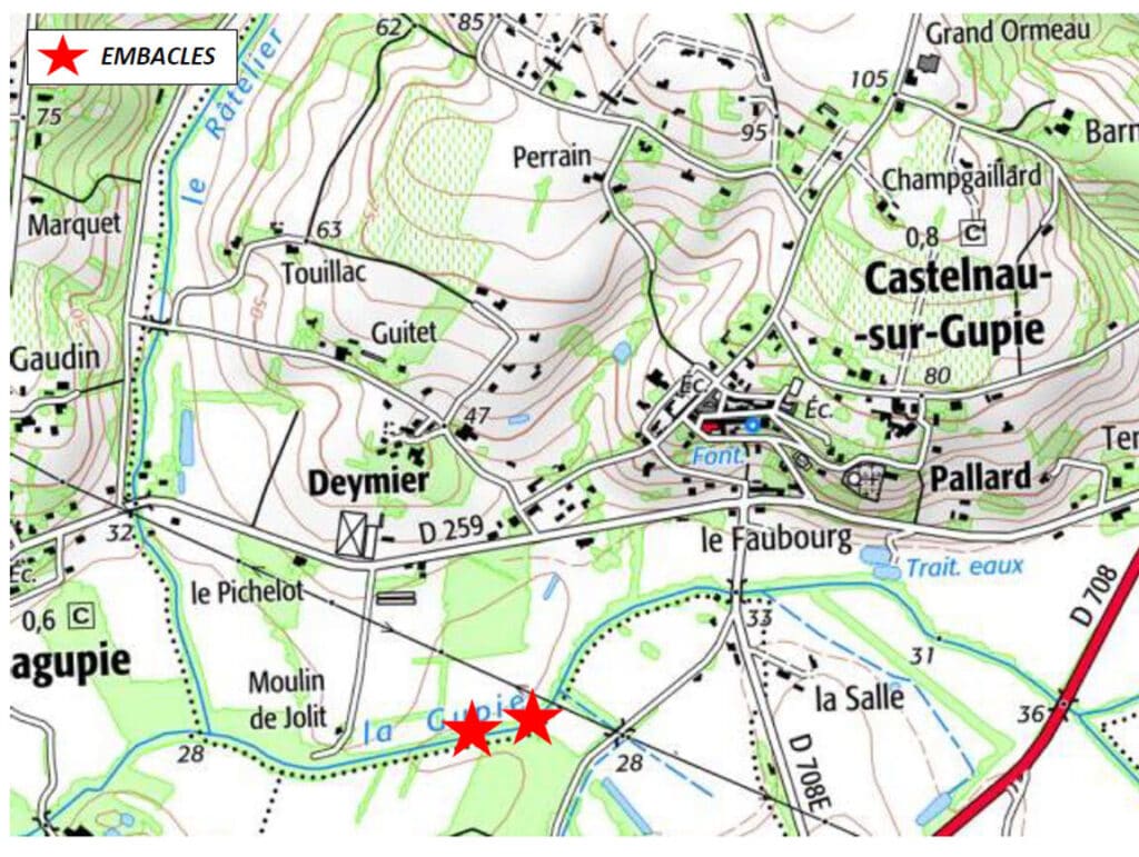 Carte site 1 La Gupie